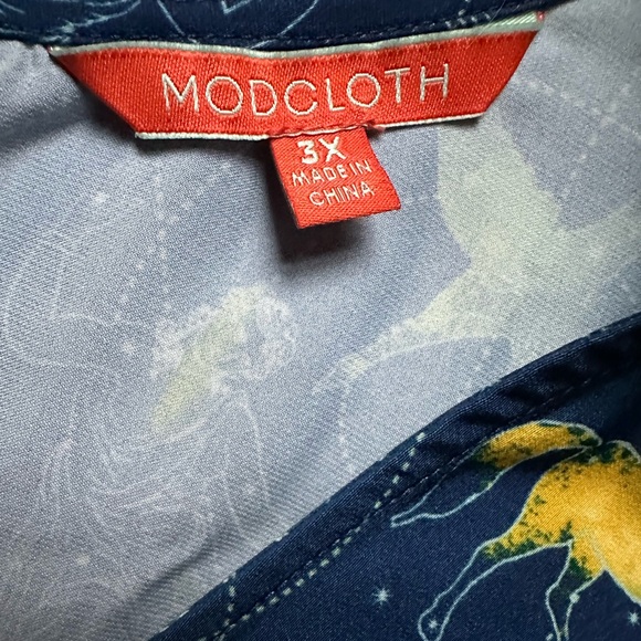 ModCloth 🏹 constellation astrology print blouse top sz 3X zodiac tie back EUC - Picture 6 of 7